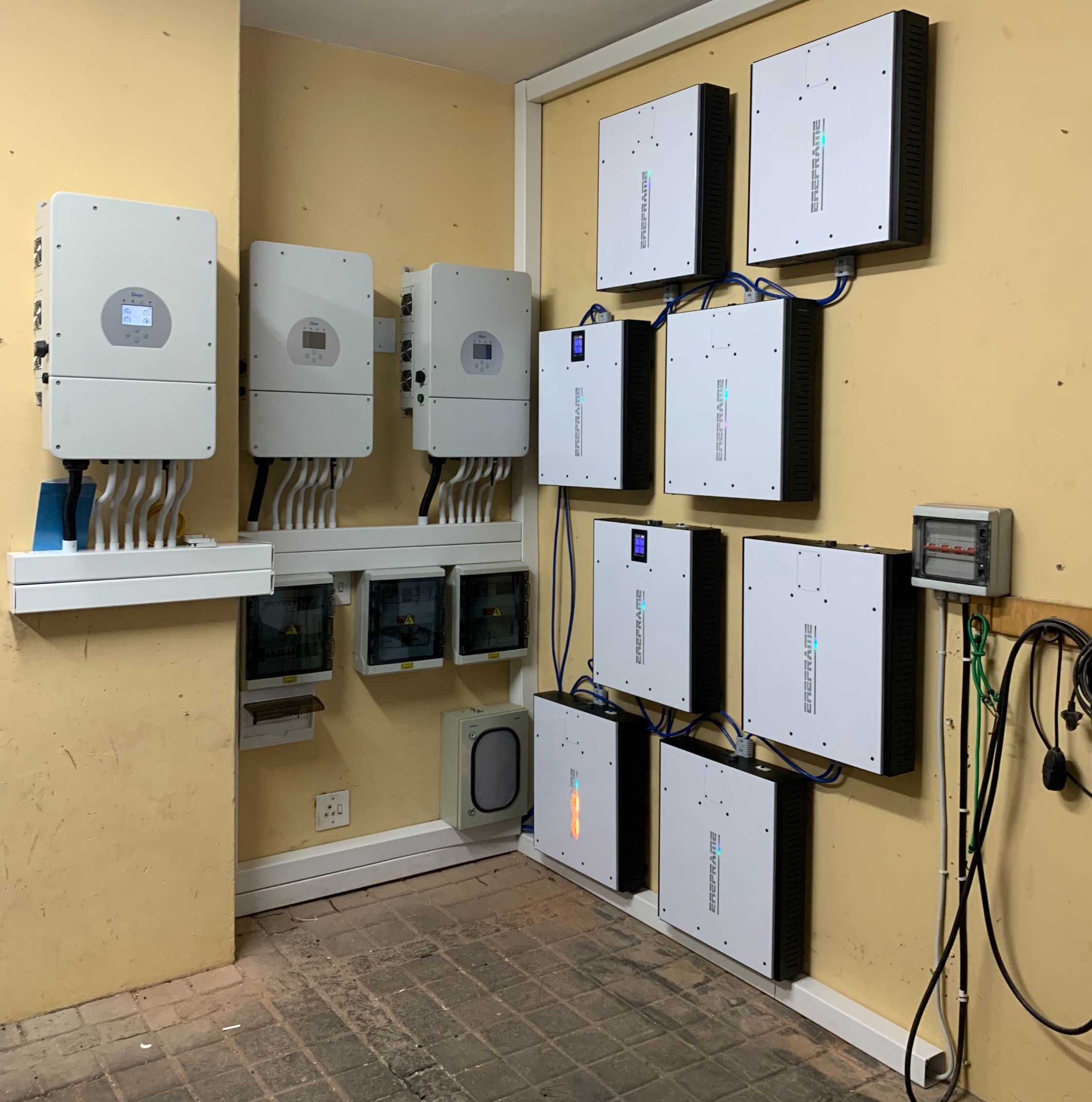 Original commercial EneFrame battery installation